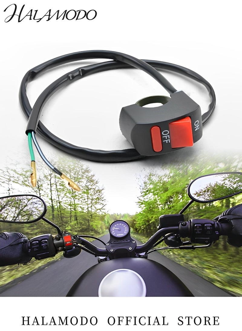 HALAMODO Motorcycle Handlebar Toggle Switch On/Off Push Button for Motorcycle ATV Motorbike Bike Horn Turn Signal Headlight Spotlight Hazard Lamp Switch Assembly for LED Light  - Image 5