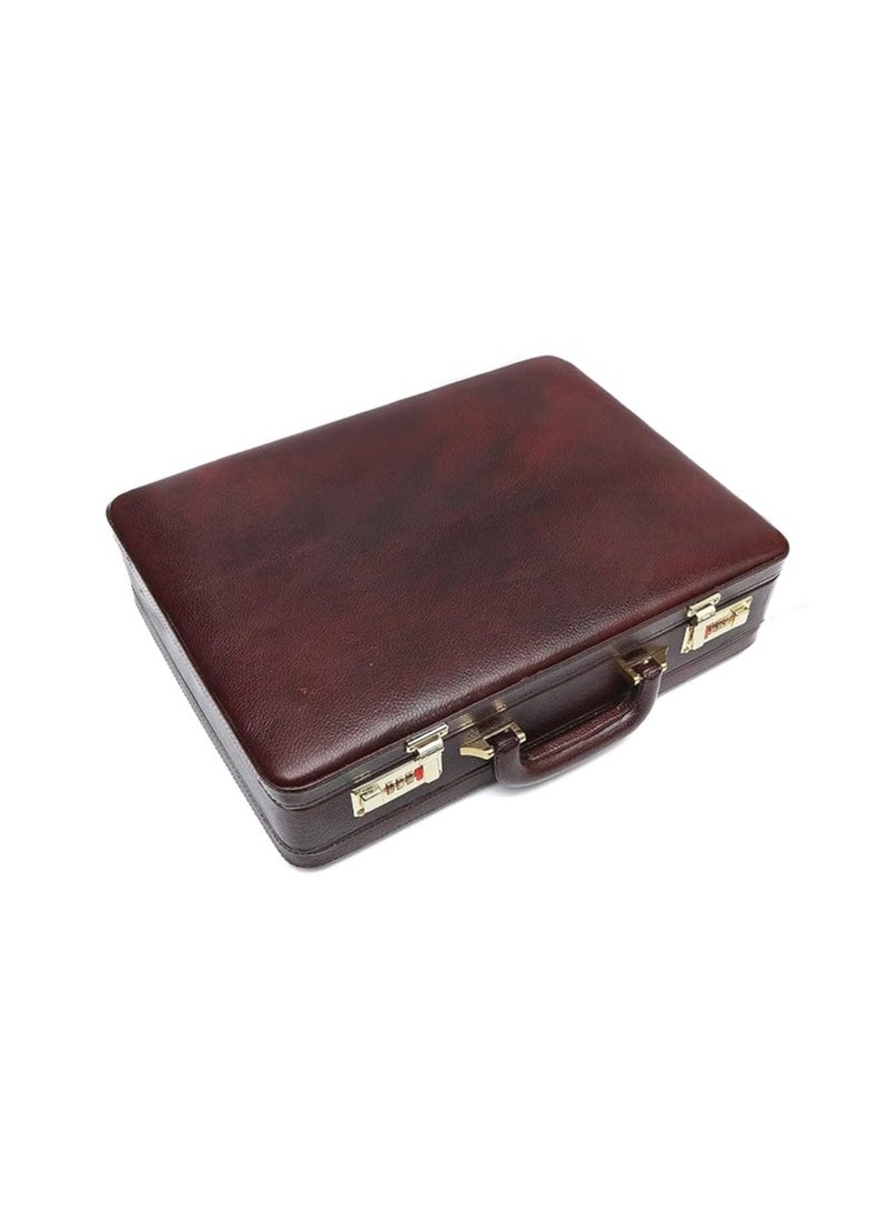  هاموندز فلاي كاتشر HAMMONDS FLYCATCHER Expandable Briefcase for Men - Genuine Leather Attachi Suitcase with Combination Lock - Office and Business Hand Bag - Executive Laptop Briefcase - Classic Brown, 43 x 10.5 x 32cm  - Image 1