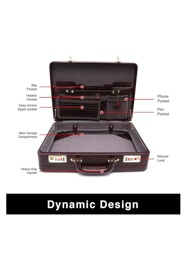  هاموندز فلاي كاتشر HAMMONDS FLYCATCHER Expandable Briefcase for Men - Genuine Leather Attachi Suitcase with Combination Lock - Office and Business Hand Bag - Executive Laptop Briefcase - Classic Brown, 43 x 10.5 x 32cm  - Image 2