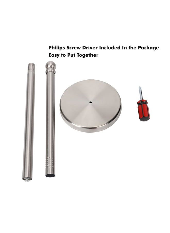 exilon Toilet Paper Holder Stand Holding Up to 5 Paper Rolls, Free-Standing Spare Rolls Storage Holder, Stainless Steel (Brushed Nickel) - Image 5