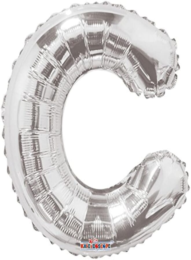 Silver Letter C Air Fill 14" Foil Balloon