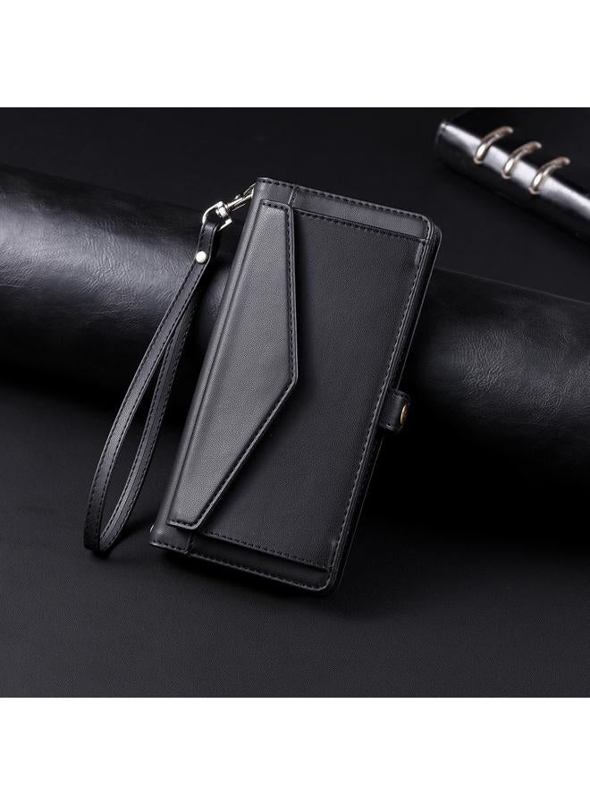 S-TOP Case For iPhone 14 Plus Wallet Multi-card Slot Leather Phone Case with Lanyard - Image 2