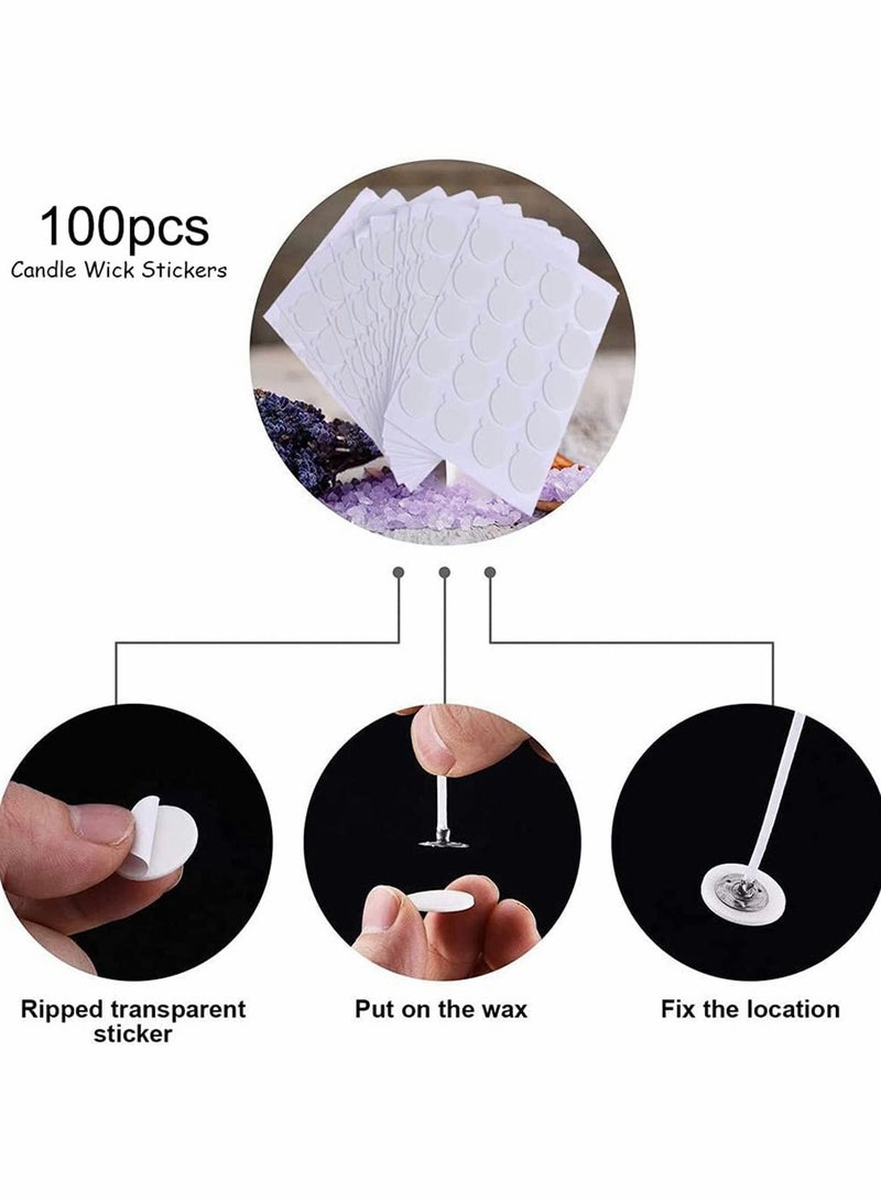 Excefore DIY Candle Making Kit Supplies - Double Spouts Boiler Pot, 100pcs 20cm Candle Wicks, 100pcs Candle Wicks Sticker and 2pcs 3-Hole Candle Wicks Holder  - Image 5
