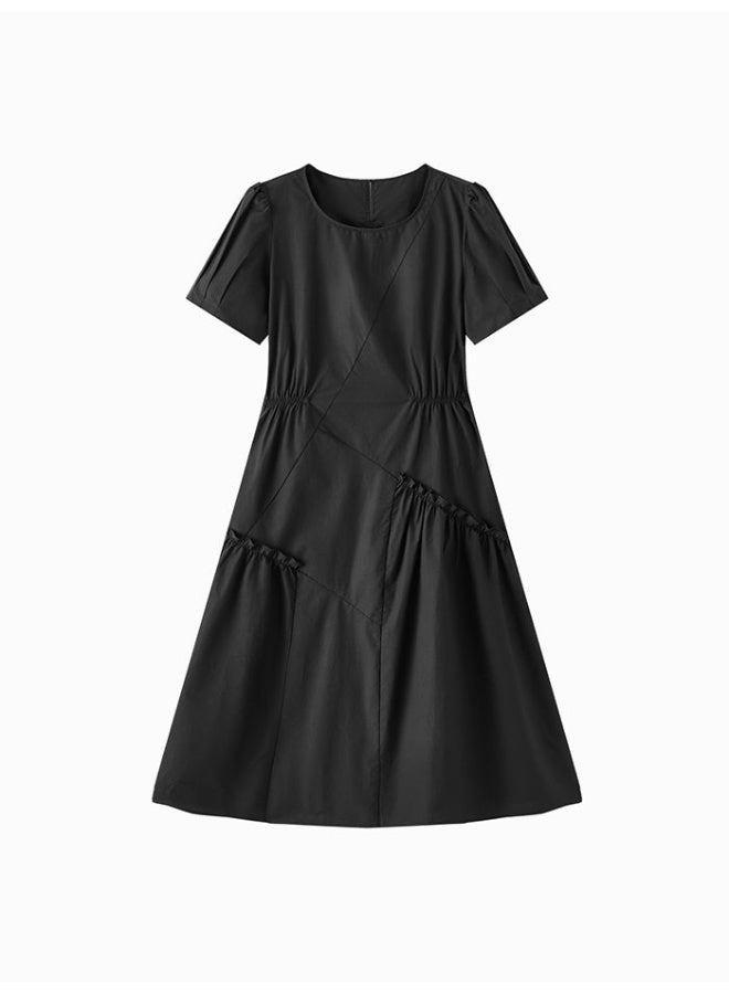 SEMIR Women's Solid Color Midi Dress With Elastic Waist - Image 4