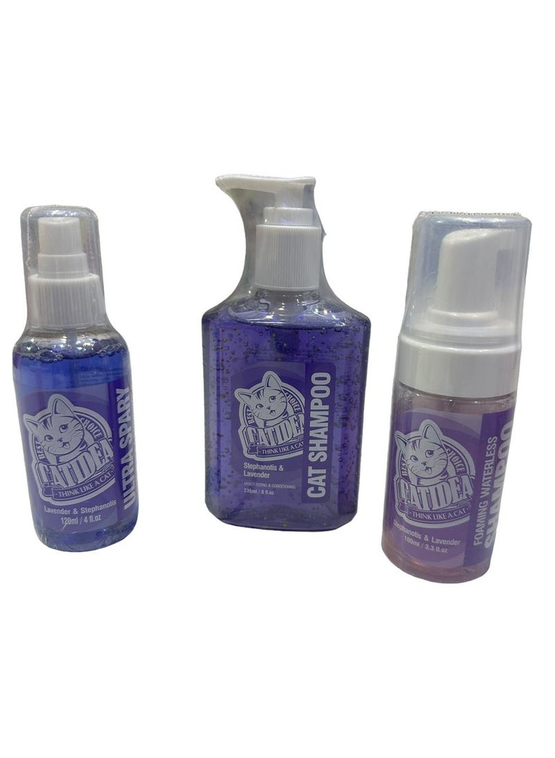 CATIDEA Lavender scented hygiene kit for cats