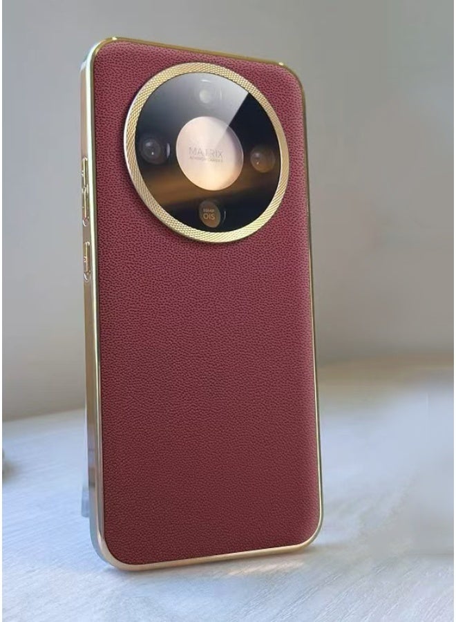 QIRG Case for Honor X9d, Business Slim Fit Leather Protective Case with Full Camera Protection, Shock-Absorbent Back Cover for Honor X9d,Red - Image 4