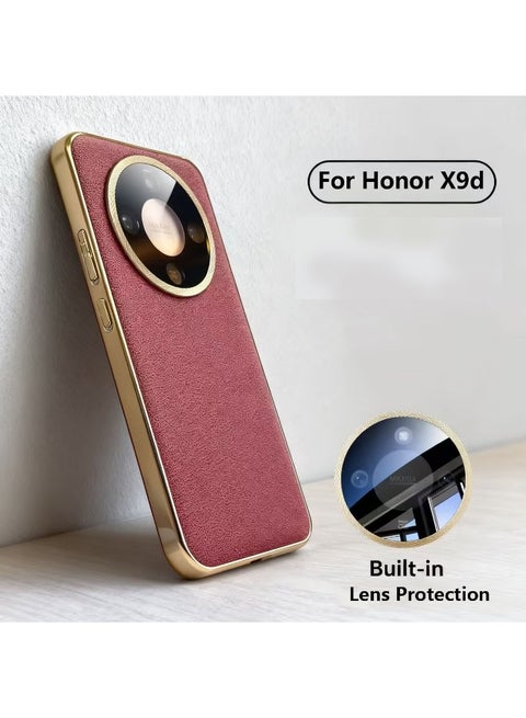 Case for Honor X9d, Business Slim Fit Leather Protective Case with Full Camera Protection, Shock-Absorbent Back Cover for Honor X9d,Red