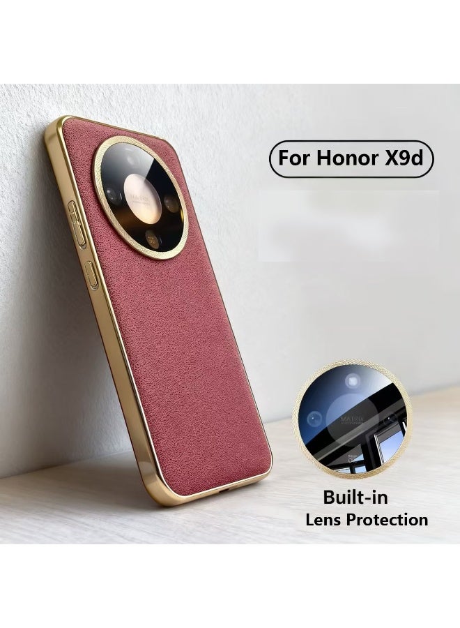 QIRG Case for Honor X9d, Business Slim Fit Leather Protective Case with Full Camera Protection, Shock-Absorbent Back Cover for Honor X9d,Red - Image 1