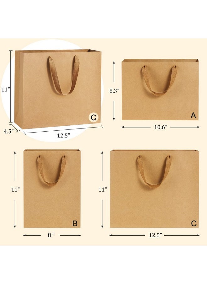 BagDream - Paper Bags 12.5X4.5X11 25Pcs Gift Bags Heavy Duty Kraft Brown Paper Bags With Handles Large Party Gift Bags Shopping Bags Retail Merchandise Bags Wedding Party Favor Bags Paper Sacks - Image 1