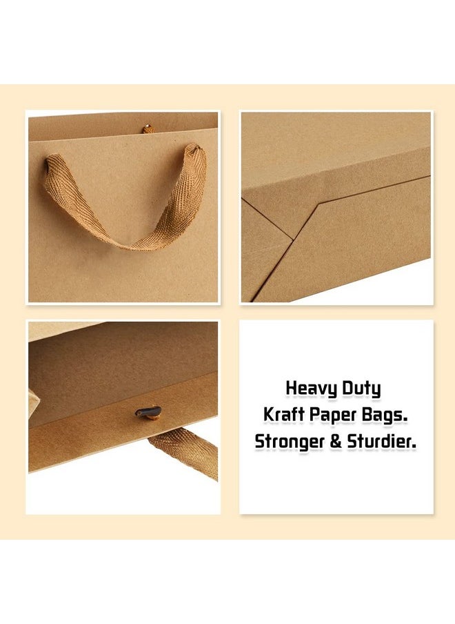 BagDream - Paper Bags 12.5X4.5X11 25Pcs Gift Bags Heavy Duty Kraft Brown Paper Bags With Handles Large Party Gift Bags Shopping Bags Retail Merchandise Bags Wedding Party Favor Bags Paper Sacks - Image 1