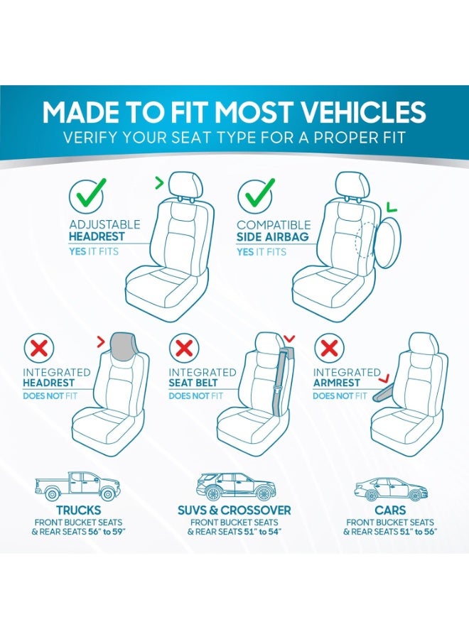 BDK PolyPro Seat Covers Full Set in Beige on Black – Front and Rear Split Bench Seat Covers for Cars, Easy to Install , Car Accessories for Auto Trucks Van SUV - Image 4