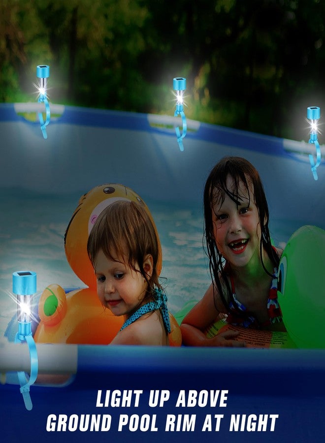 Tujoe 12 Pcs Pool Waterproof Solar Lights for Above Ground Pools Solar Pool Side LED Lights Frame Pool Decoration at Night for Swimming Pool Trampoline Outdoor Decor(Warm White Lights) - Image 5