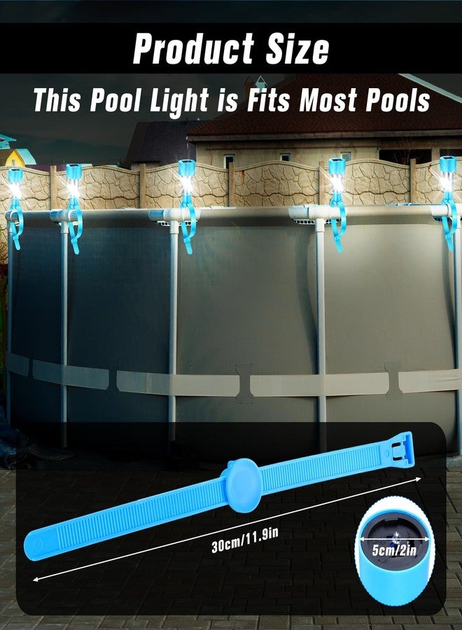 Tujoe 12 Pcs Pool Waterproof Solar Lights for Above Ground Pools Solar Pool Side LED Lights Frame Pool Decoration at Night for Swimming Pool Trampoline Outdoor Decor(Warm White Lights) - Image 2