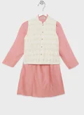 Fabindia Youth Plain Long Kurta With Jacket