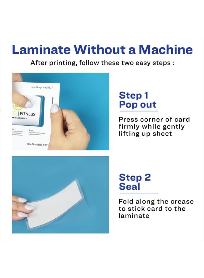 Avery Self Laminating Cards, Printable, 2-1/4" x 3-1/2", 30 ID Badge Holders (5361) - White - Image 3