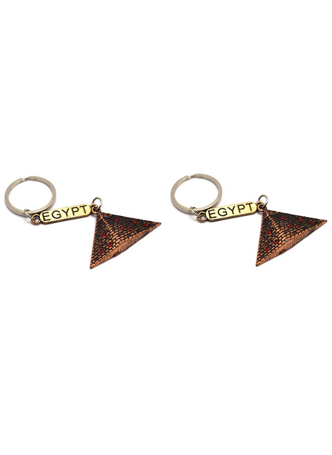immatgar - 2 pieces of  immatgar pharaonic Pyramid keychain Egyptian souvenirs gifts from egypt Authentic Pharaoh (Burnt Red) - Image 1