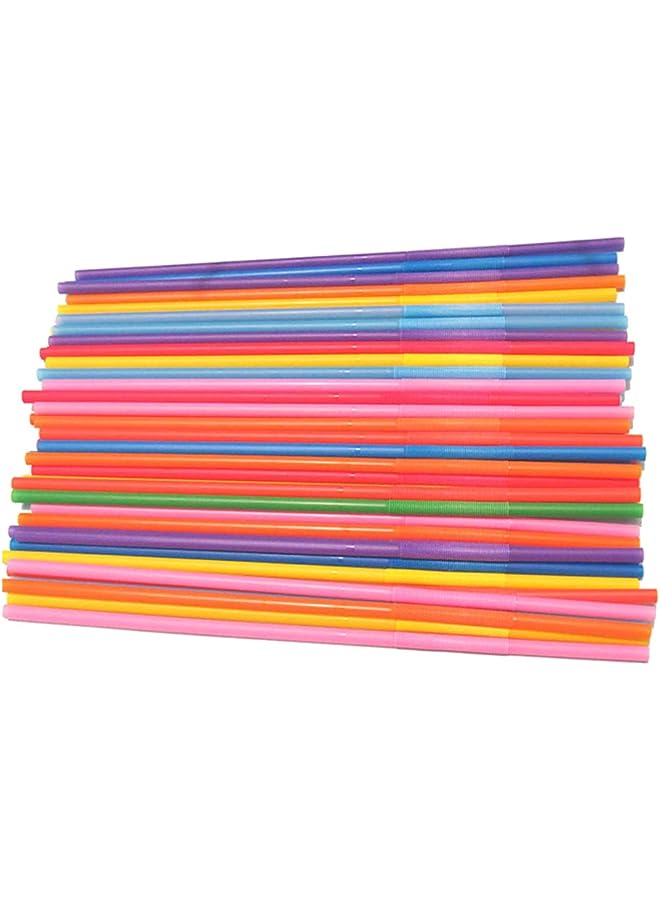Hemoton Pcs Plastic Color Modeling Straws Bending Lengthening Disposable Safety Decorative Drinking Party Supplies - 50Pcs/Pack (Colorful) - Image 1