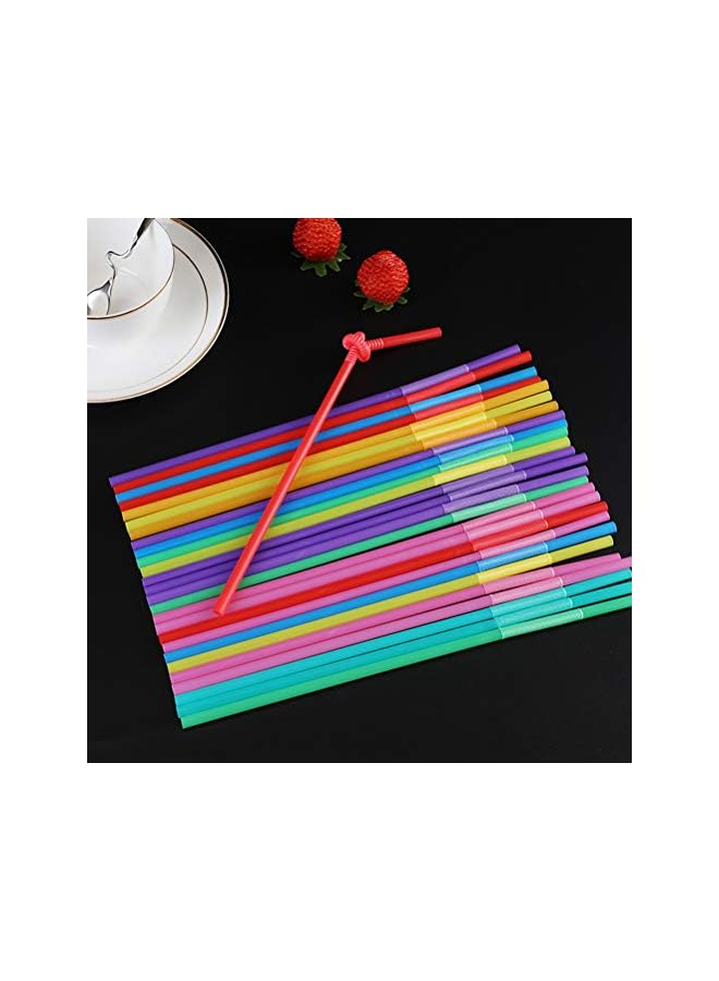 Hemoton Pcs Plastic Color Modeling Straws Bending Lengthening Disposable Safety Decorative Drinking Party Supplies - 50Pcs/Pack (Colorful) - Image 3