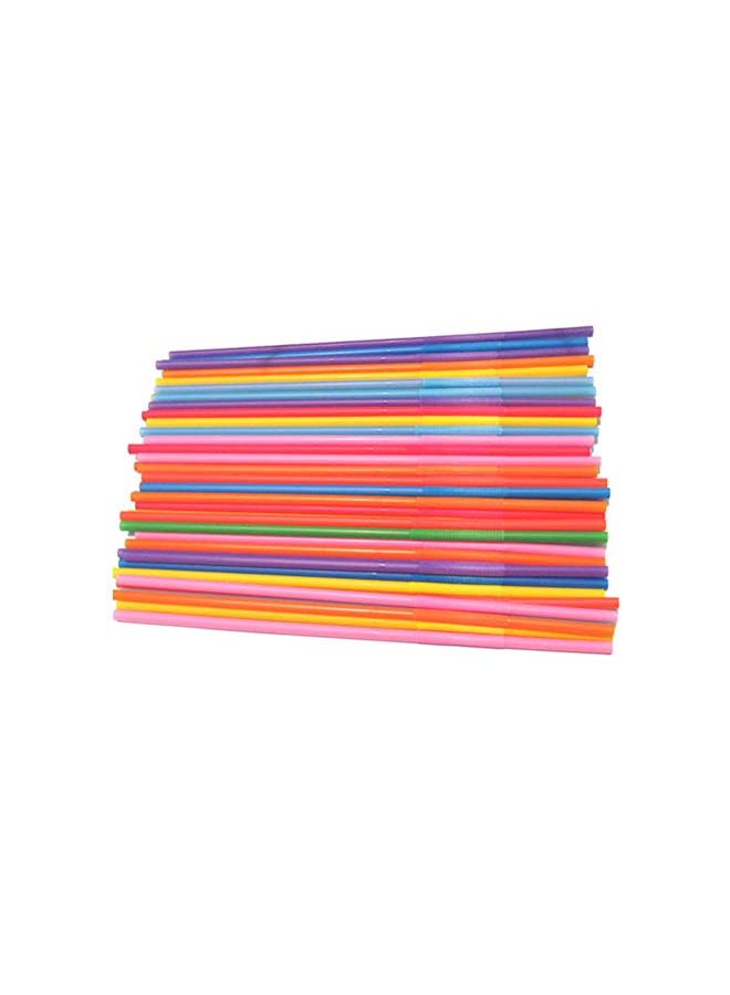Hemoton Pcs Plastic Color Modeling Straws Bending Lengthening Disposable Safety Decorative Drinking Party Supplies - 50Pcs/Pack (Colorful) - Image 2