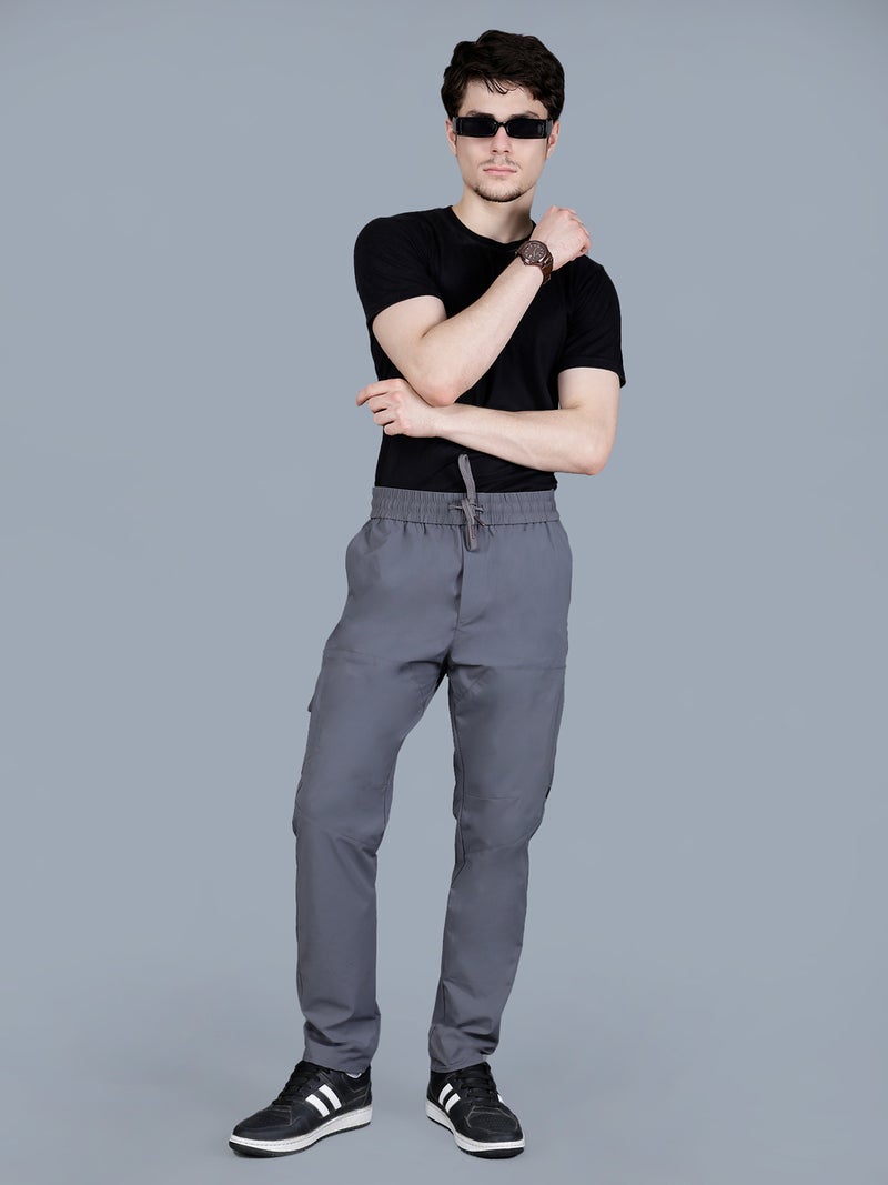 Fort Collins Men Solid Cargo Pants with Drawstring - Image 2