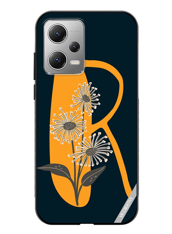 VR CREATIVE Protective Case Cover For Xiaomi Redmi Note 12 Alphabet R Design Multicolour - Image 1