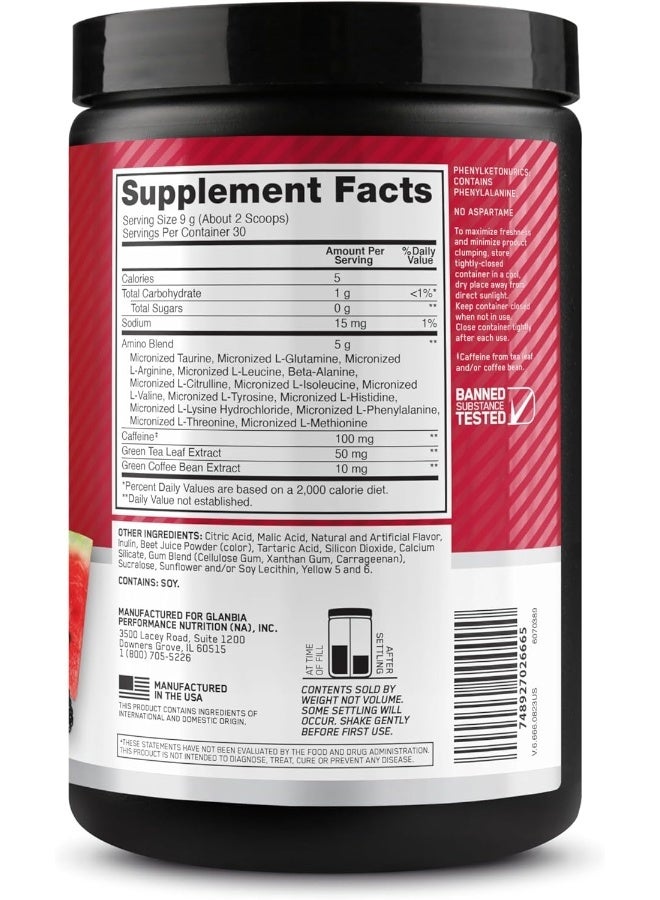 Optimum Nutrition Essential Amino Energy Fruit Fusion 9.5oz 270g 30 Servings - Image 2