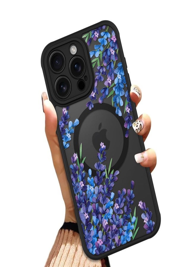OOK Case for iPhone 16 Pro Max 6.9 (Compatible with MagSafe) Purple Floral Flowers Lavender Design Translucent Phone Cover Soft TPU + Hard PC Anti-Scratch Shockproof Magnetic Cute Case for Women - Image 1