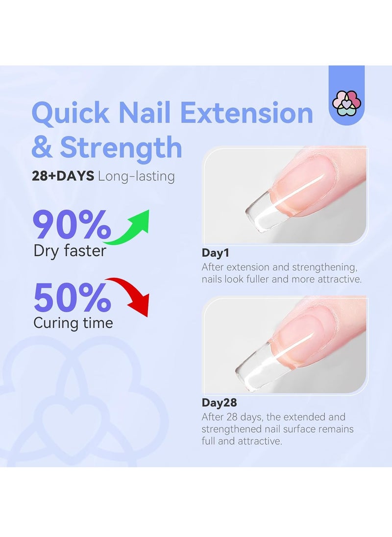 Saviland SAVILAND Builder Nail Gel Kit - 60g Clear Nail Extension Gel Set Nail Strengthen Nail Art Manicure Set with 100PCS Nail Forms and Acrylic Nail Brush for Beginners  - Image 4