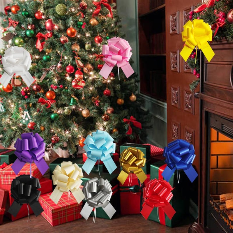 LHMTFCYY 48 Pcs Pull Bows,6 Inch Gift Bows for Presents,Birthday,Anniversary,Party,Christmas,Wreath,Holiday Celebration Gift Decoration (48Pcs Mixed Color) - Image 5