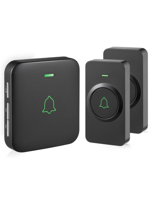 Wireless Door Bell, Avantek Cb-21 Mini Waterproof Wireless Doorbell Operating At Over 1000 Feet, 2 Remote Buttons Can Have Different Tones, 52 Melodies, Cd Quality Sound And Led Flash