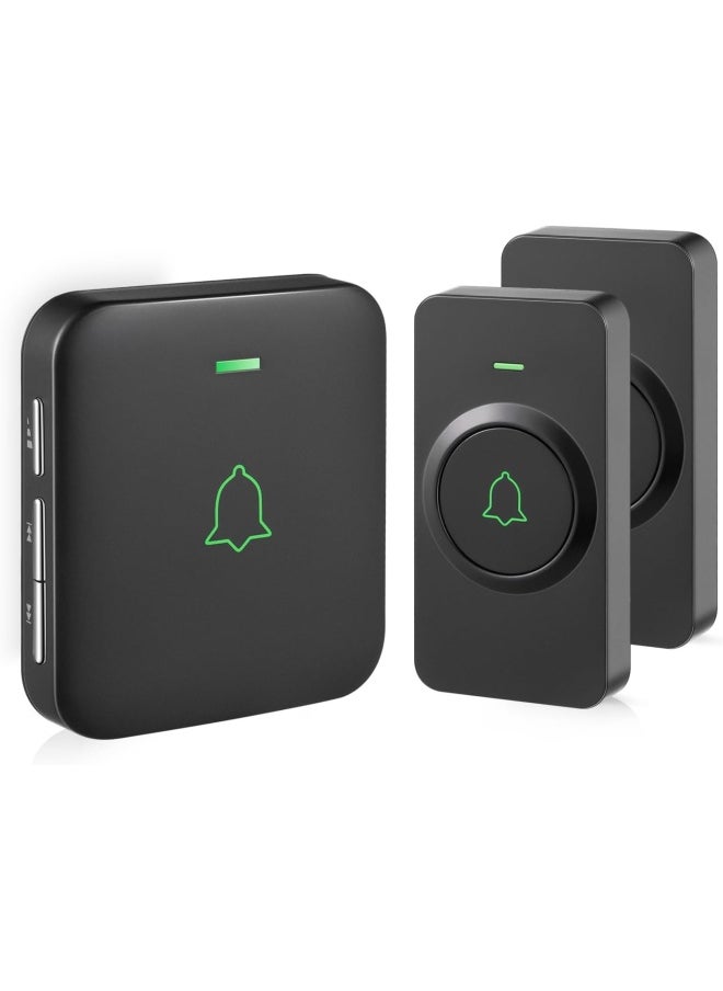 AVANTEK - Wireless Door Bell, Avantek Cb-21 Mini Waterproof Wireless Doorbell Operating At Over 1000 Feet, 2 Remote Buttons Can Have Different Tones, 52 Melodies, Cd Quality Sound And Led Flash - Image 1