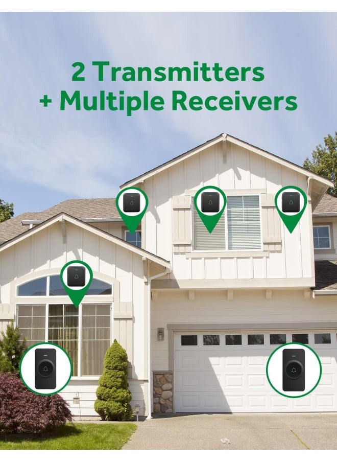 AVANTEK - Wireless Door Bell, Avantek Cb-21 Mini Waterproof Wireless Doorbell Operating At Over 1000 Feet, 2 Remote Buttons Can Have Different Tones, 52 Melodies, Cd Quality Sound And Led Flash - Image 1