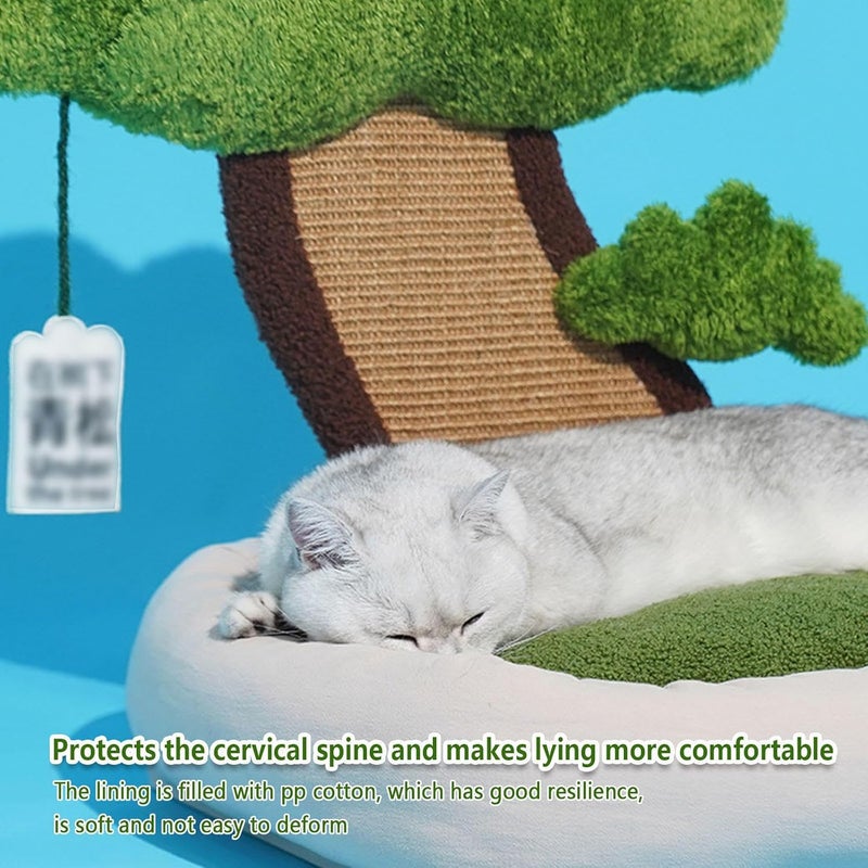 Cat Bed with Scratching Post with Nature Sisal Scratching Post, Cat Tree with Bed for Indoor Large Cats and Kittens,A1(55×50×40CM) - Image 5