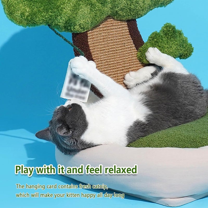 Cat Bed with Scratching Post with Nature Sisal Scratching Post, Cat Tree with Bed for Indoor Large Cats and Kittens,A1(55×50×40CM) - Image 3
