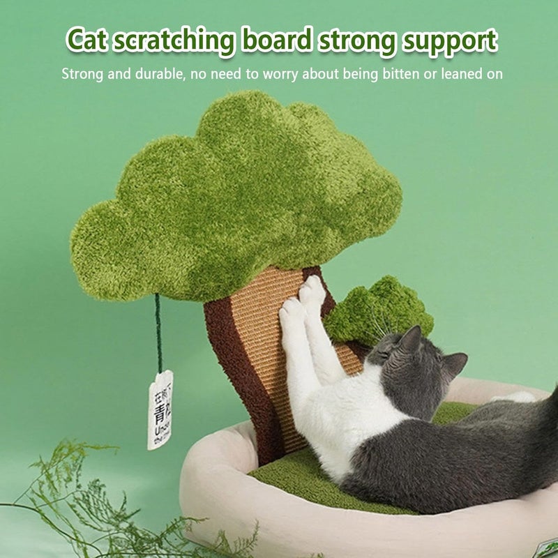 Cat Bed with Scratching Post with Nature Sisal Scratching Post, Cat Tree with Bed for Indoor Large Cats and Kittens,A1(55×50×40CM) - Image 2