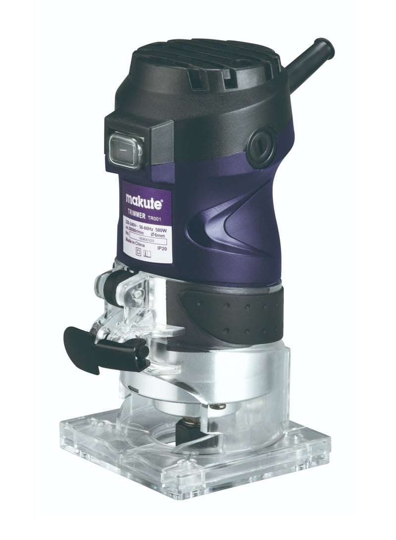 makute Laminate Trimmer Router 580W Motor, 30,000 RPM, Precision Depth Adjustment Ideal for Laminate, Wood, and more cutting and trimming- TR001 - Image 1