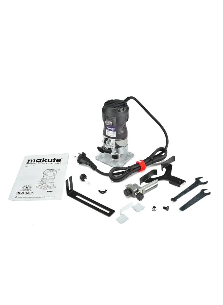 makute Laminate Trimmer Router 580W Motor, 30,000 RPM, Precision Depth Adjustment Ideal for Laminate, Wood, and more cutting and trimming- TR001 - Image 3