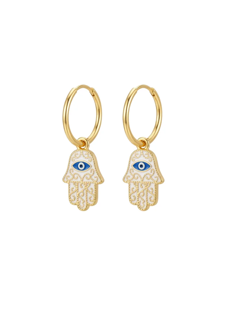 Sosha Elegance Hamsa Hand Hoop Earrings
