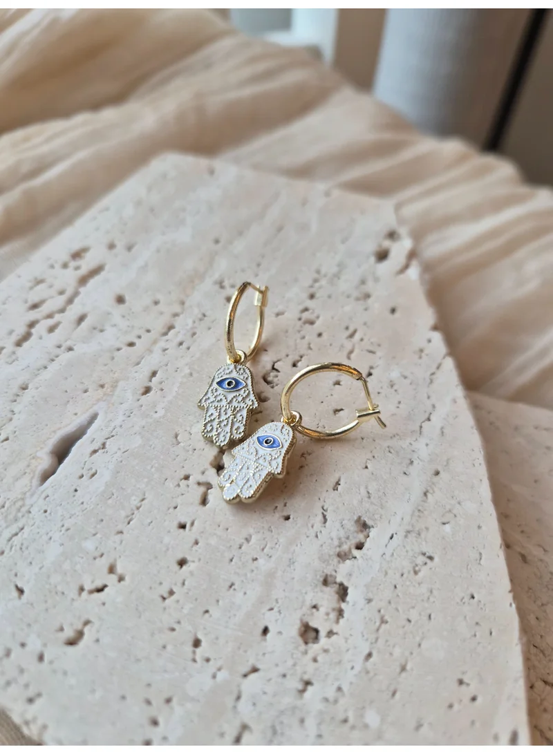 Sosha Elegance Hamsa Hand Hoop Earrings
