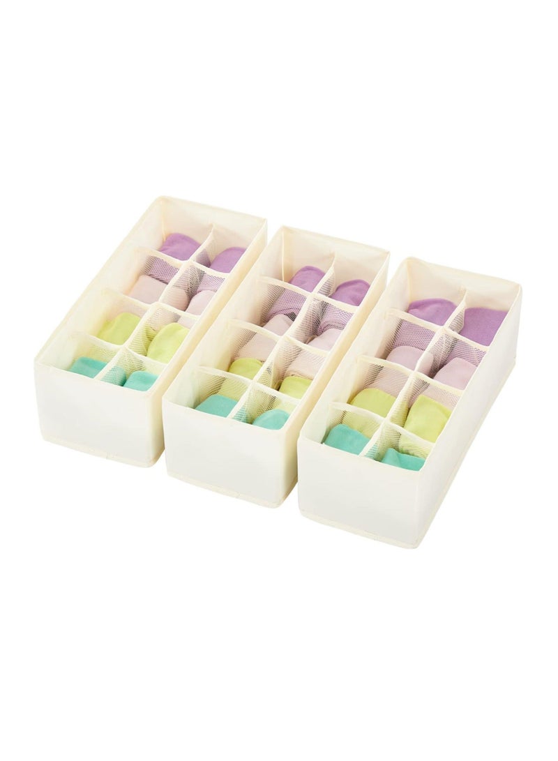 3 Pack Closet Underwear Storage Organizer, Dresser Drawer Divider and Foldable Storage Boxes for Socks, Blets, Ties and Panties  - Image 1