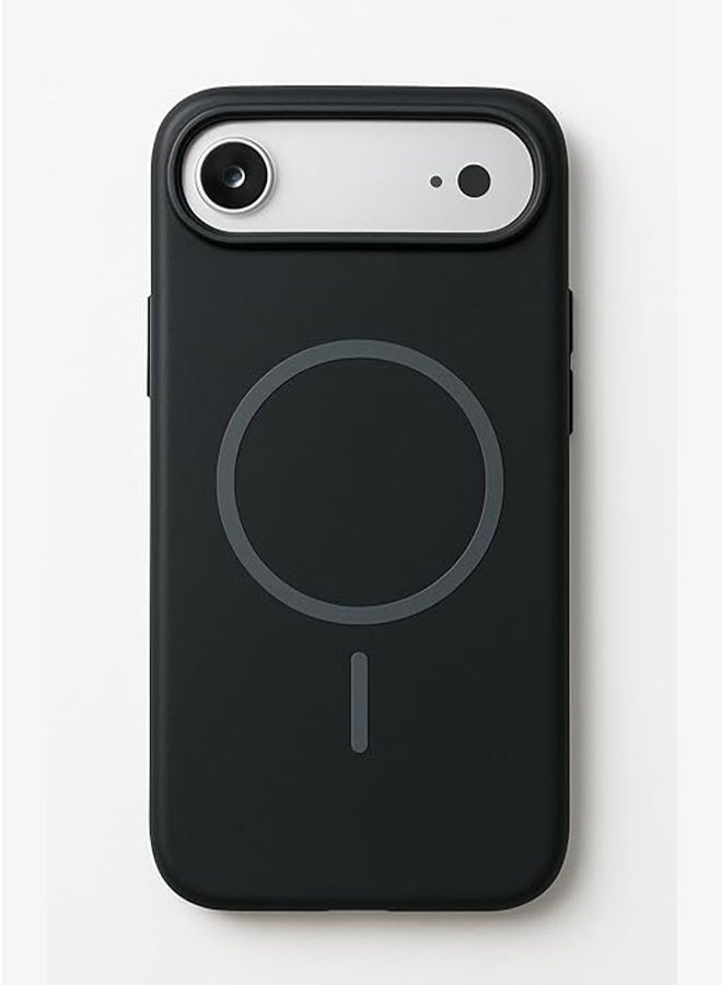 Magnetic Case Compatible with iPhone 17 Air, Anti-scratch and Shock Absorbent Design, Liquid Silicone Ultra-thin Magnetic Protective Case - Black - Image 1