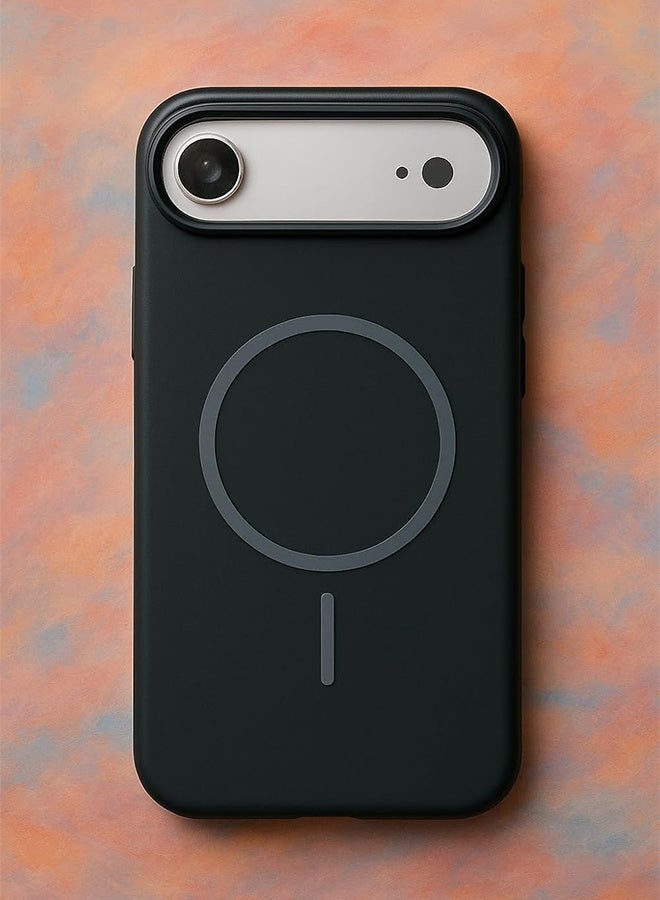 Magnetic Case Compatible with iPhone 17 Air, Anti-scratch and Shock Absorbent Design, Liquid Silicone Ultra-thin Magnetic Protective Case - Black - Image 2