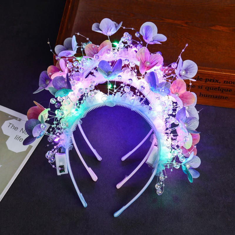 عصابة رأس مضيئة بتصميم فراشة وزهرة LED - Image 3