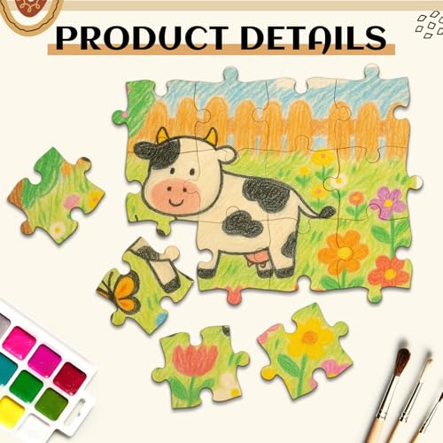 Seenelling 30 Pcs 8x10 Inch Large Blank Wooden Puzzle Pieces for Crafts DIY Make Your Own Puzzle to Draw on Unfinished Large Jigsaw Valentines Day DIY Arts and Crafts Projects and Gift - Image 5