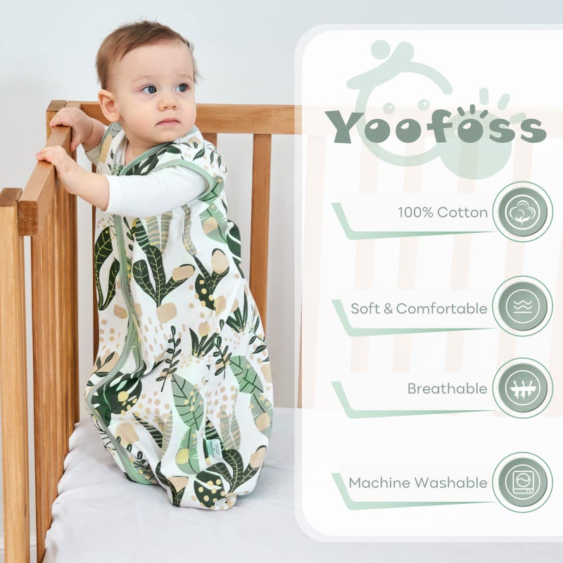Johnson & Johnson Yoofoss Baby Sleeping Bag 0.5 Tog - 12-18 Months 2 Pack Summer Sleeping Bag Baby 100% Organic Cotton Sleep Sack for Newbron Infant Toddler - Image 2