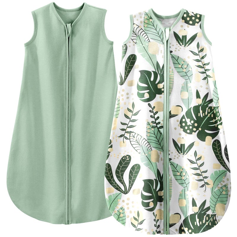 Johnson & Johnson Yoofoss Baby Sleeping Bag 0.5 Tog - 12-18 Months 2 Pack Summer Sleeping Bag Baby 100% Organic Cotton Sleep Sack for Newbron Infant Toddler - Image 1