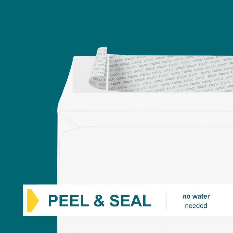 EnDoc 6x9 Booklet Envelopes - 250 Pack - Self Seal Mailing Envelopes - White Letter With Peel & Seal Closure - Open-Side - 28 Lb Paper - Plain for Business and Personal Use - Image 4