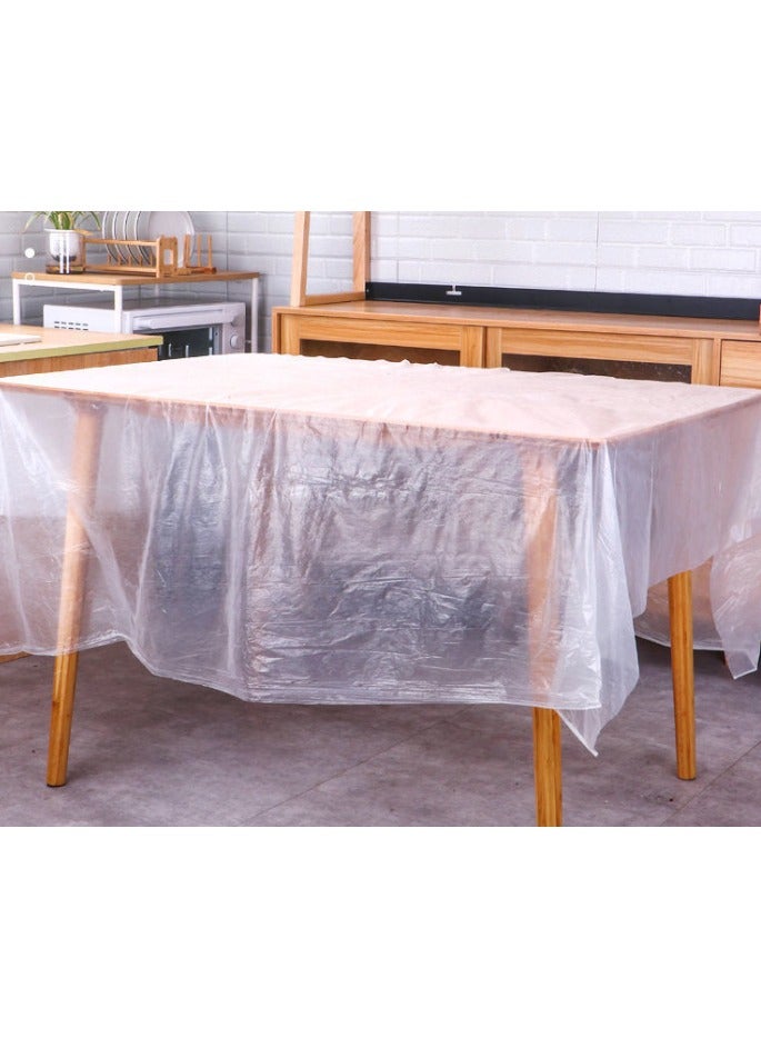10 PCs 160 x 160cm Disposable Table Cloth for Parties and family gatherings, suitable for Rectangle and Round Tables, White Plastic Table Cover, Leakproof and Sturdy, easy to clean up  - Image 1