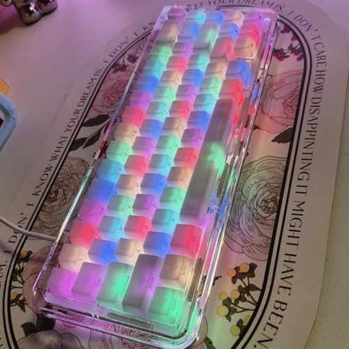 Sumgsn 130 Keys OEM Profile Shine Through White Keycaps Set Translucent Keycaps Compatible with 61/64/87/104/108 Cherry Mx Switches Mechanical Keyboard - Image 2
