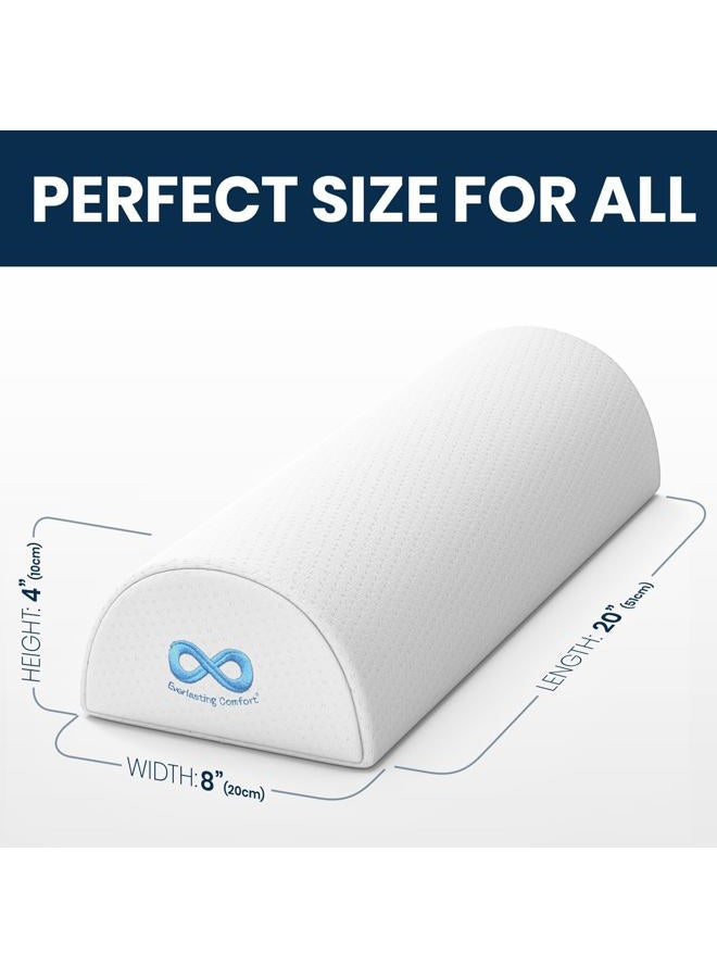 Everlasting Comfort Under Knee Pillow for Sleeping on Back, Pure Memory Foam Half Moon Bolster, Body Pillow - Ideal Under The Knee Pillows for Sleeping - Image 4